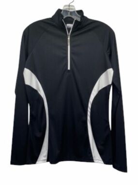 Callaway Women's Black & White 1/4 Zip Up Athletic Jacket Pullover Size Large
